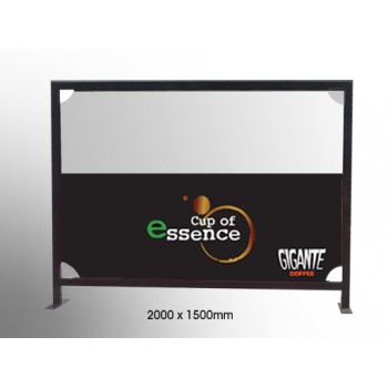 2m x 1.5m - Black Square Tube Cafe Wind Barrier with Print